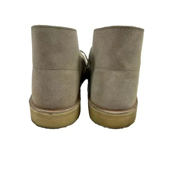 Clarks Bushacre II Mens 8 Gray Tan Suede Leather Chukka Desert Lace Up Boots - Picture 5 of 8